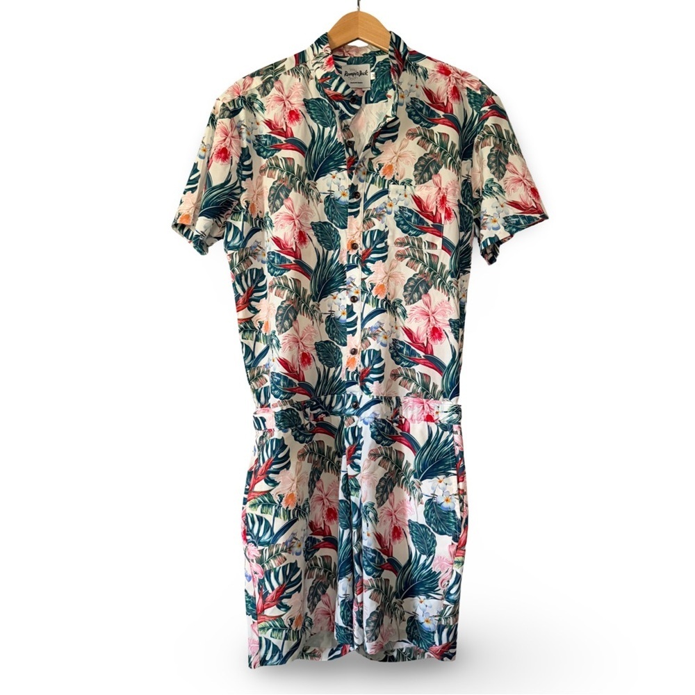 Romper Jack MENS Romper Jumpsuit Shorts SZ M Floral / Hawaiian
